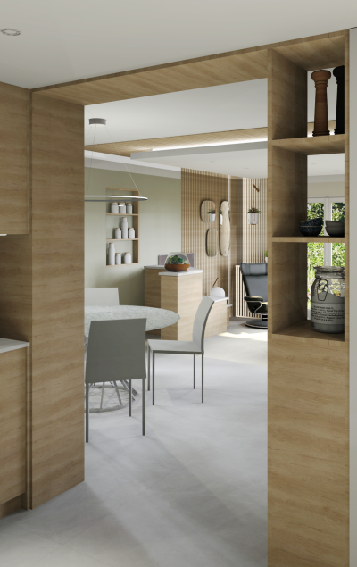 Projet SALERNO-Feuille 21 gaelle chaymol - design d’espace, architecture intérieure et décoration intérieure - conception de cuisine, mobilier sur mesure, choix mobilier et décoration, préconisation matériaux - chantier meyzieu